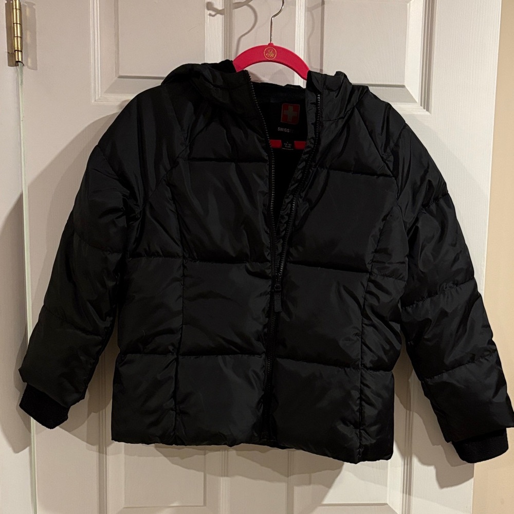 Boys‎ SwissTech Hooded Black Puffer Jacket size Large Plus (10-12)